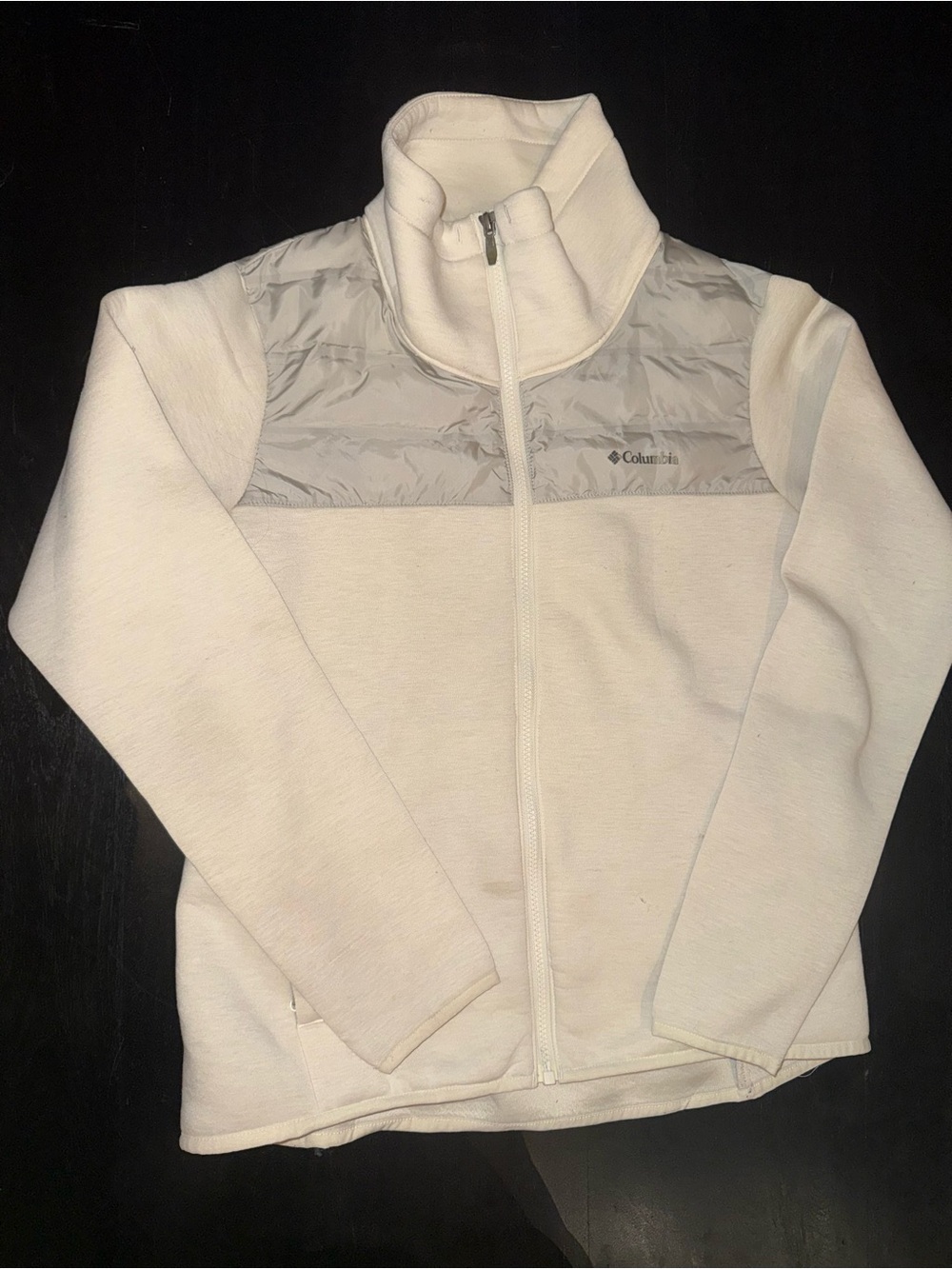 Columbia Women's Cream Jacket with Light Gray Quilted Yoke